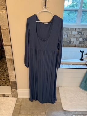 Motherhood Maternity Navy Long-Sleeve Maxi Dress